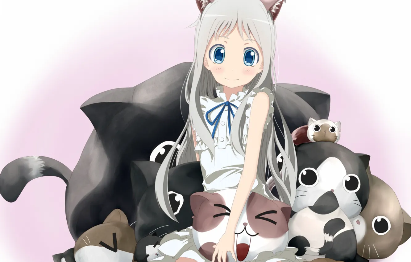 Photo wallpaper cat, cat, girl, Unprecedented Flower, Meiko Honma