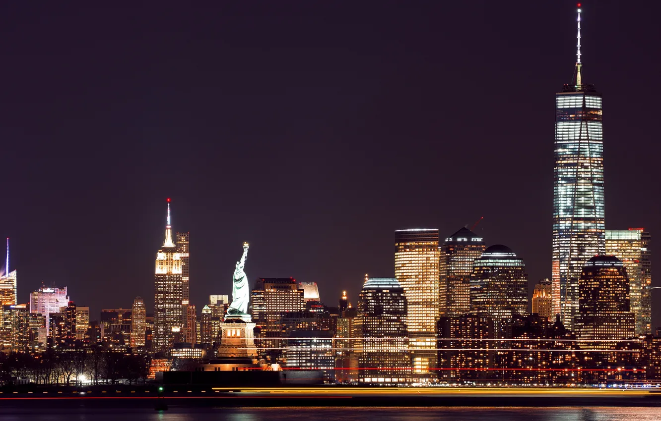 Photo wallpaper the city, night lights, home, skyscrapers, night city