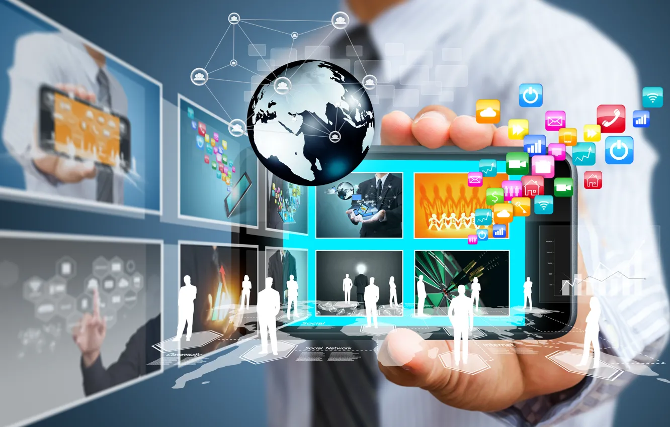 Photo wallpaper scheme, icons, smartphone