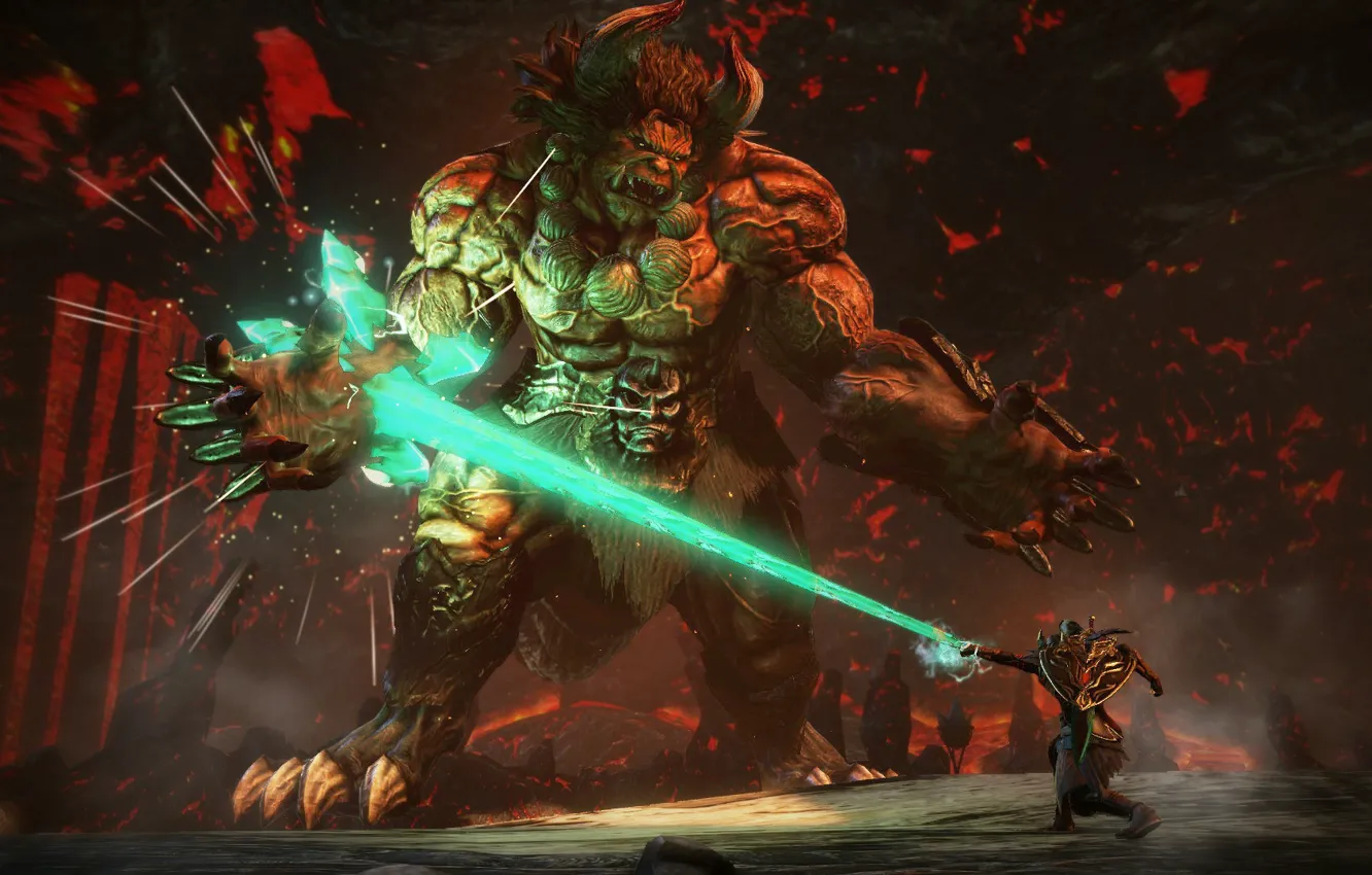 Photo wallpaper demon, game, monster, devil, fight, oni, tengu, Toukiden 2