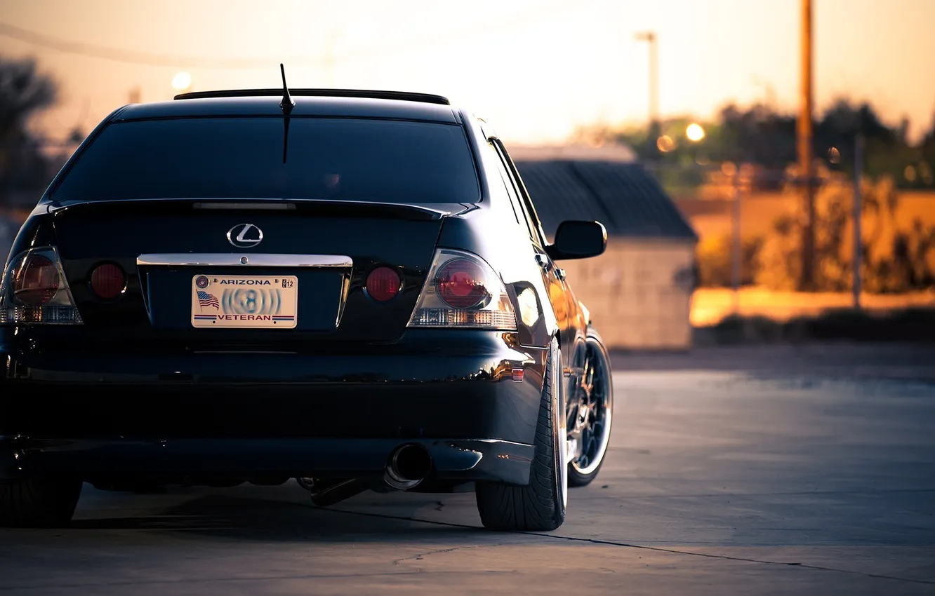 Photo wallpaper black, Lexus, black, Lexus, the rear part