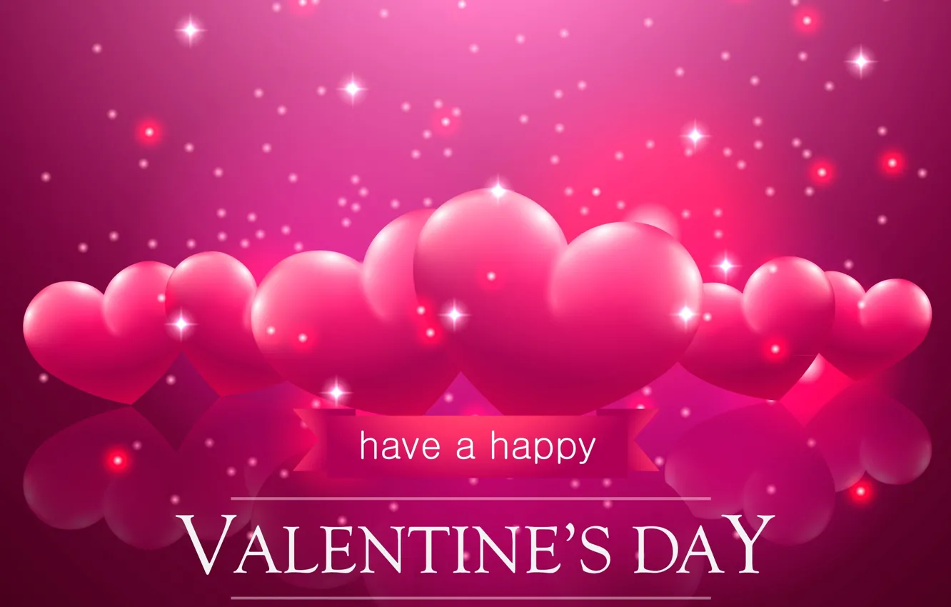 Photo wallpaper pink, heart, Valentine's day