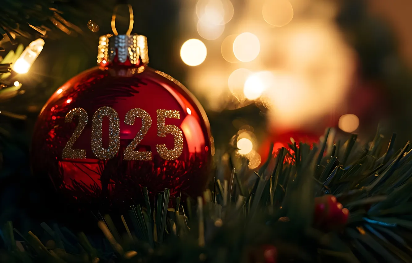 Photo wallpaper new year, figures, date, 2025, AI art, New Year 2025, neural network