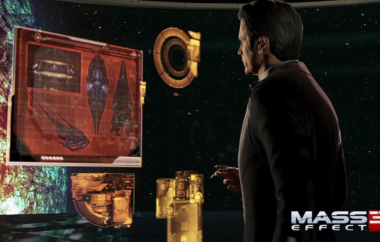 Photo wallpaper The sun, cigarette, base, Ghost, Mass Effect 3, The reapers, Illusive man, Data