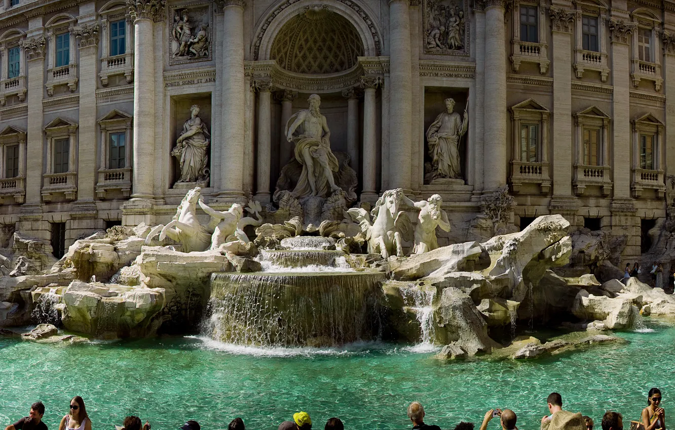 Photo wallpaper Rome, Italy, panorama, the Trevi fountain
