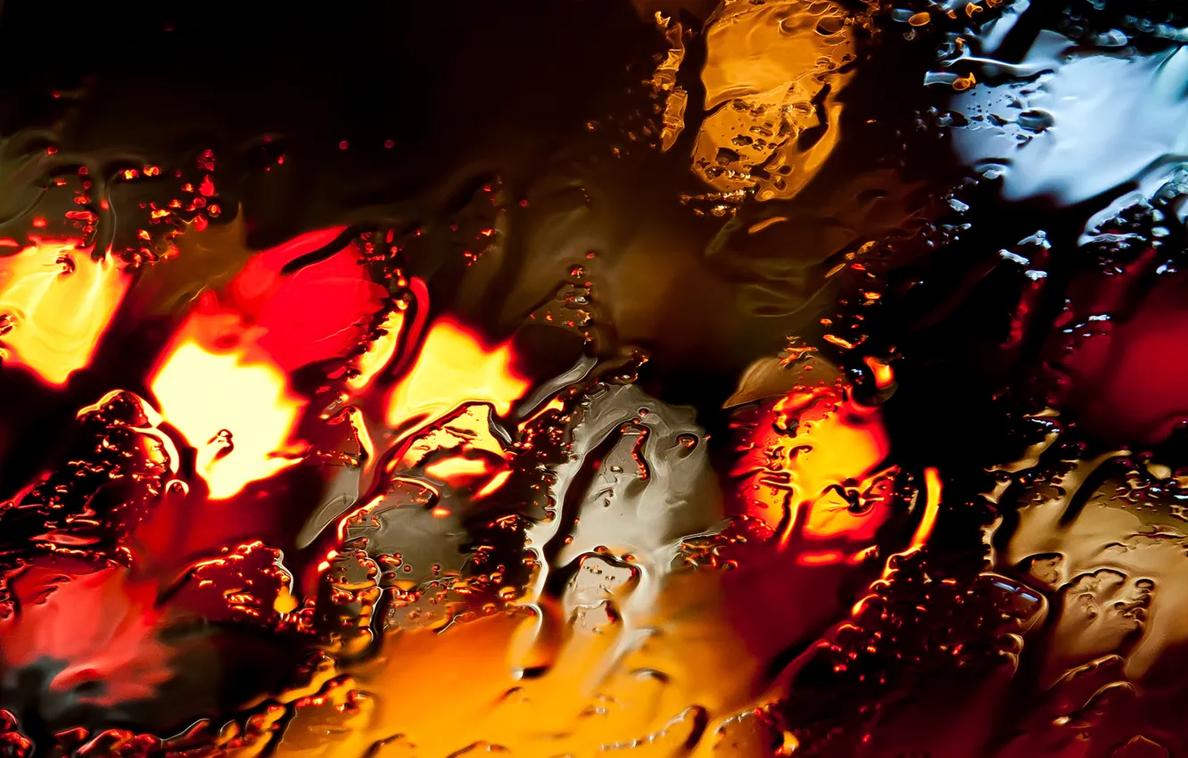 Photo wallpaper glass, water, macro, light, lights, color