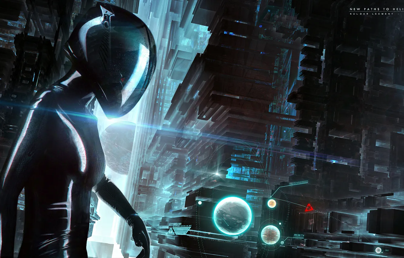 Photo wallpaper girl, glare, helmet, by Kuldar Leement, New Paths to Helicon