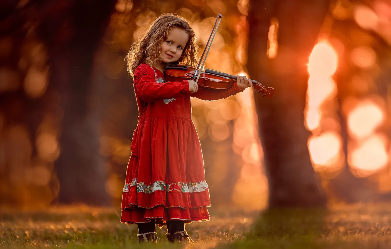 Photo wallpaper music, violin, girl