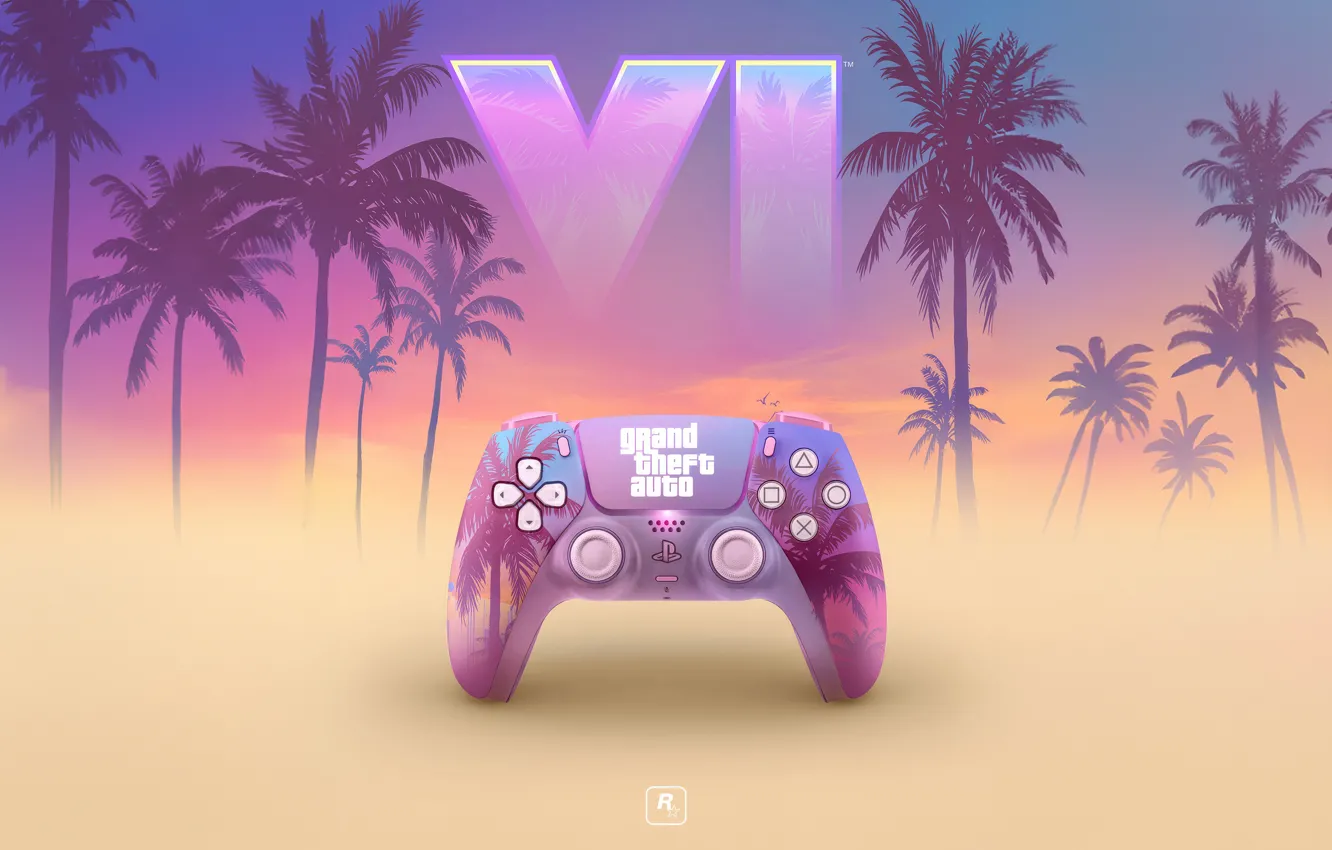 Photo wallpaper Games, Playstation, Controller, Gamepad, Gamepad, GTA 6, Wireless, Gaming Device