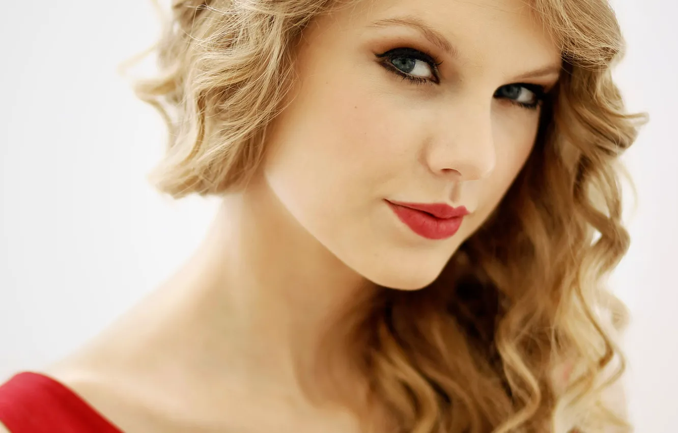 Photo wallpaper face, hair, portrait, lipstick, blonde, beautiful, lips, white background