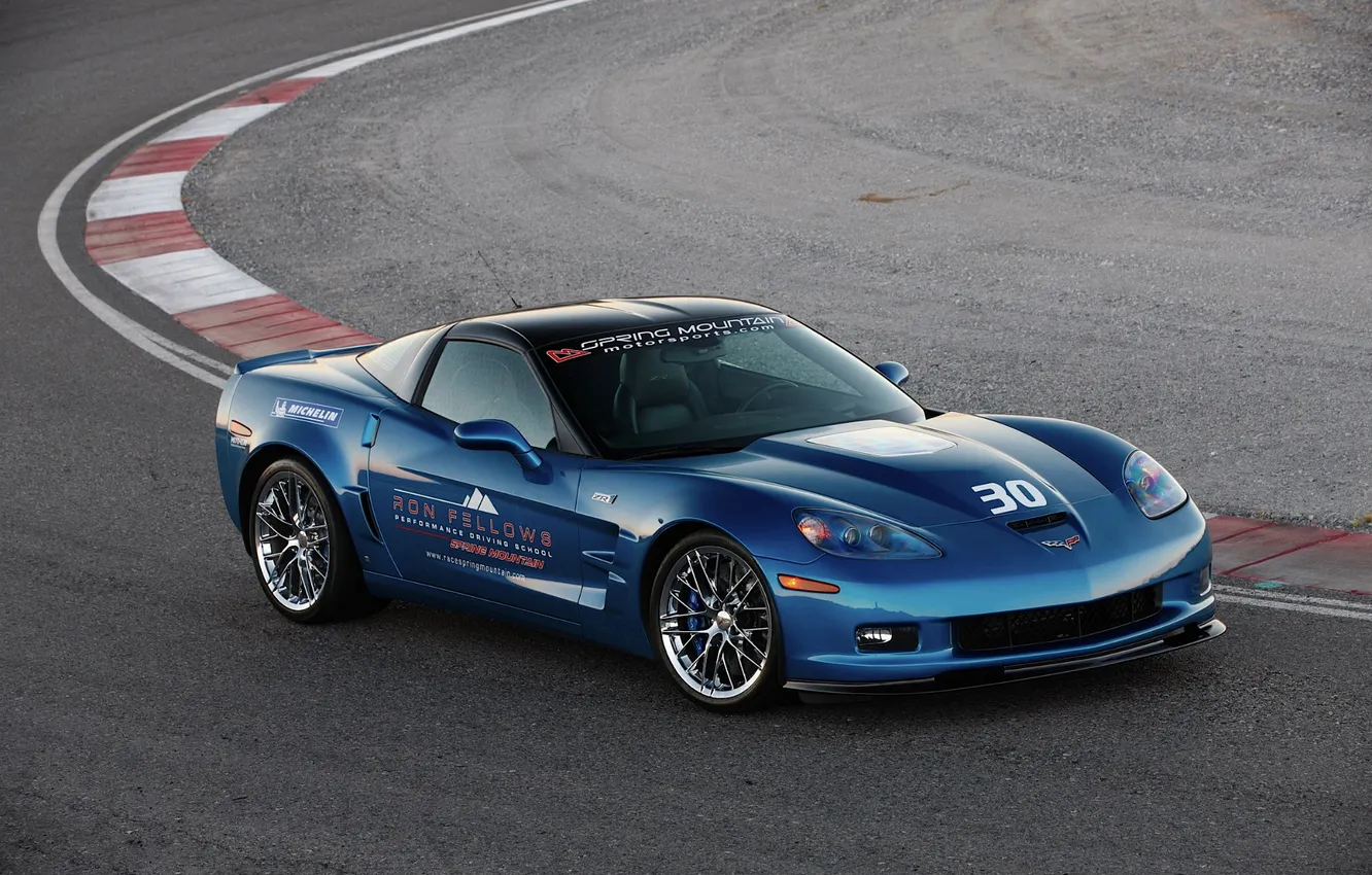 Photo wallpaper blue, supercar, corvette, Chevrolet, track, zr1, chevrolet, Corvette