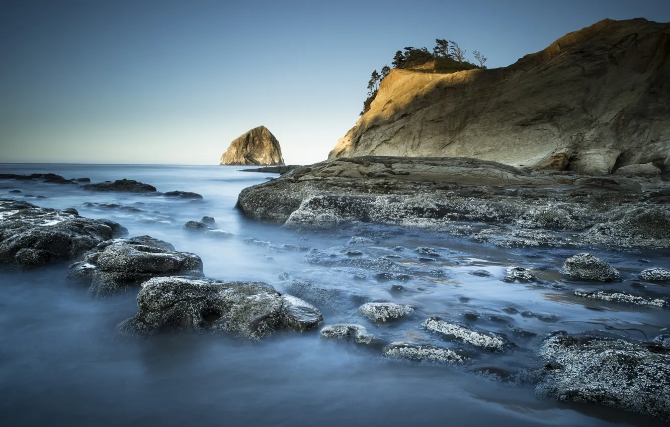 Photo wallpaper sea, stones, rocks, coast