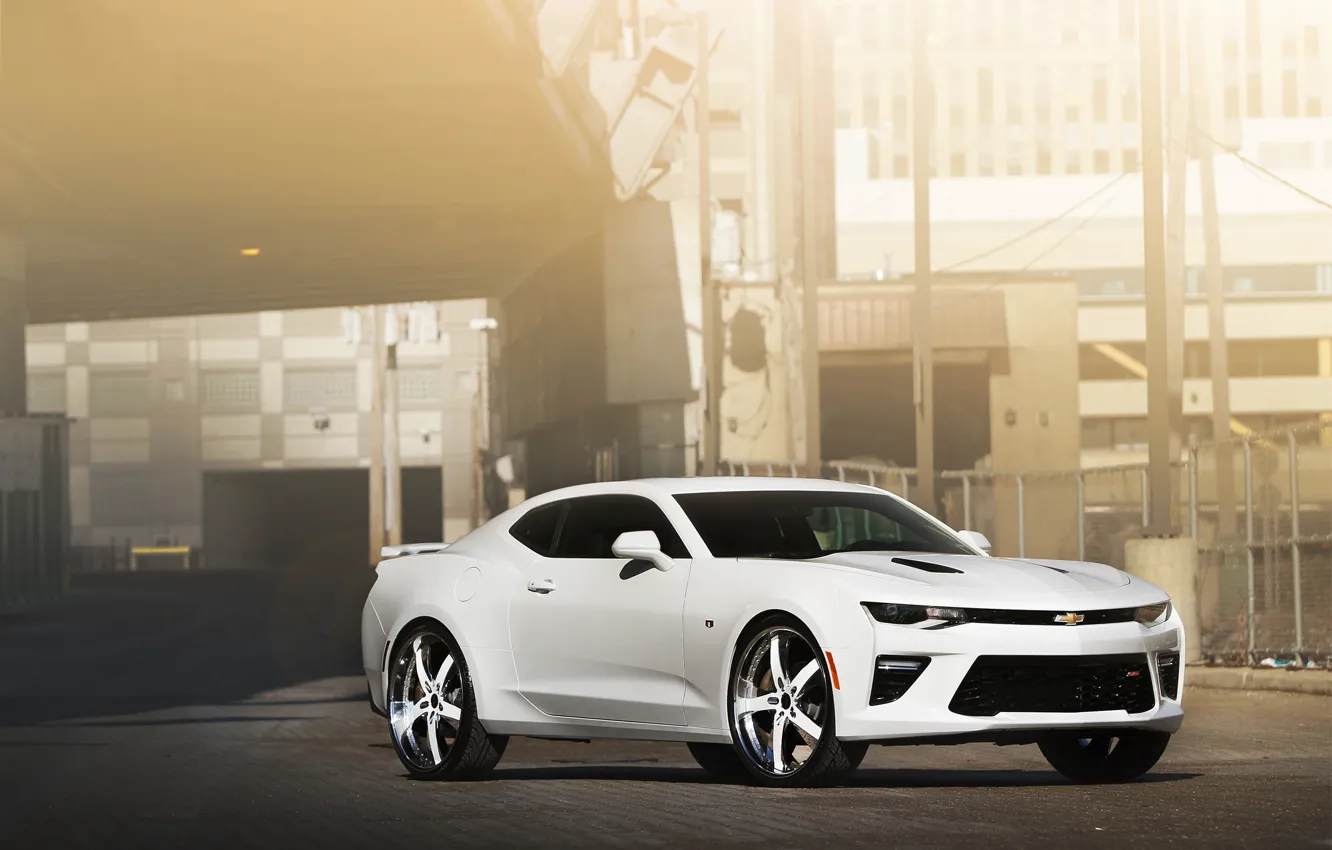 Photo wallpaper white, camaro, chevrolet, forged, vellano