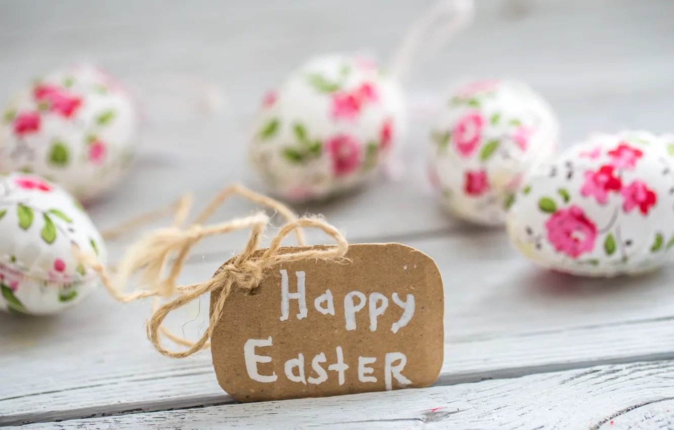 Photo wallpaper flowers, Easter, happy, flowers, spring, Easter, eggs, decoration