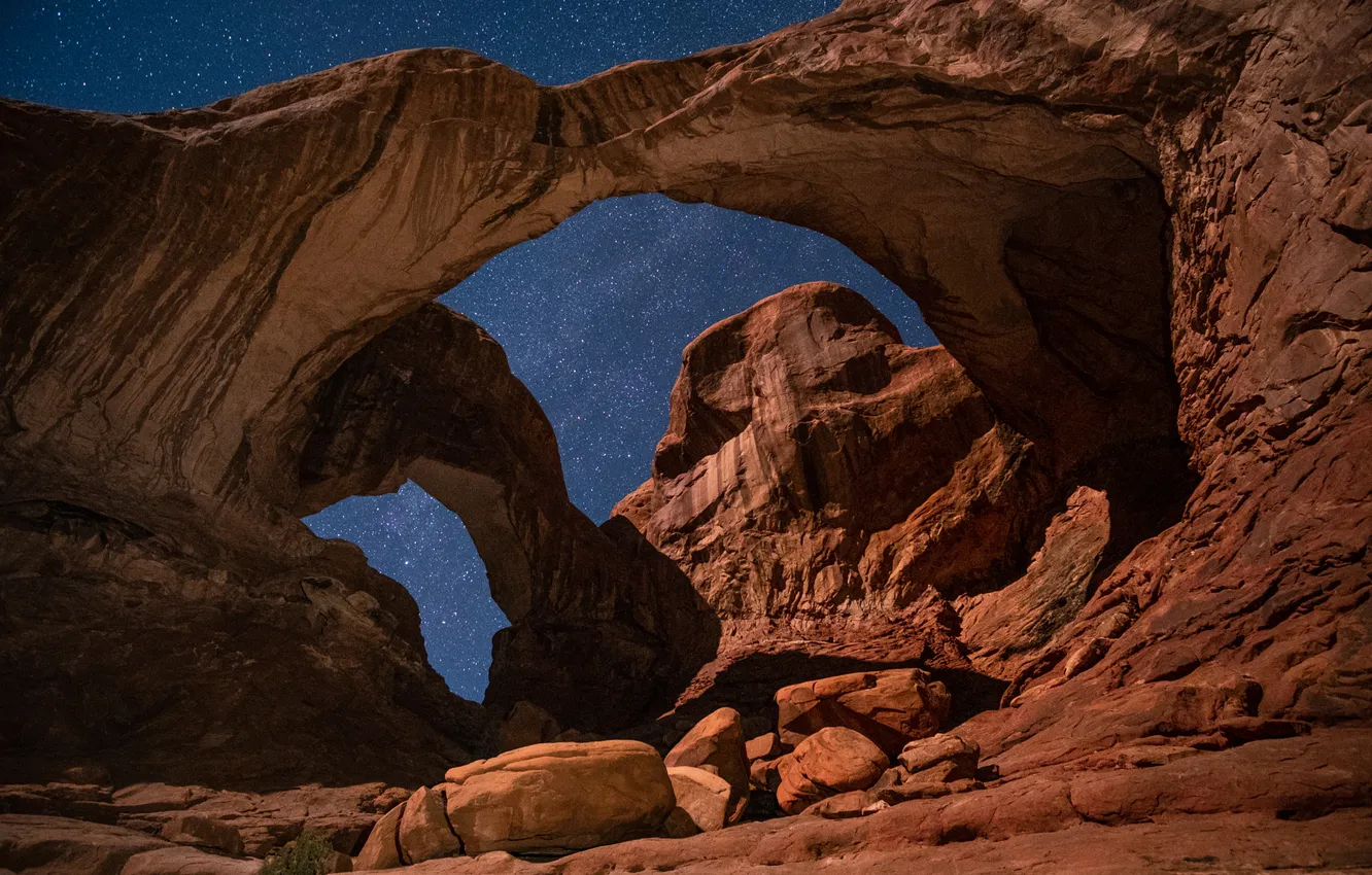 Photo wallpaper mountains, stones, rocks, desert, canyon, arch