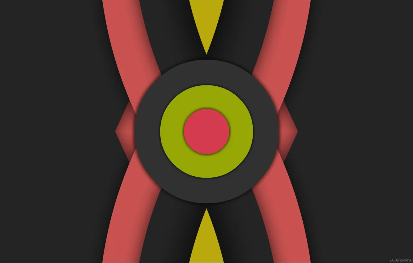 Photo wallpaper circles, background, dark, figure, layer