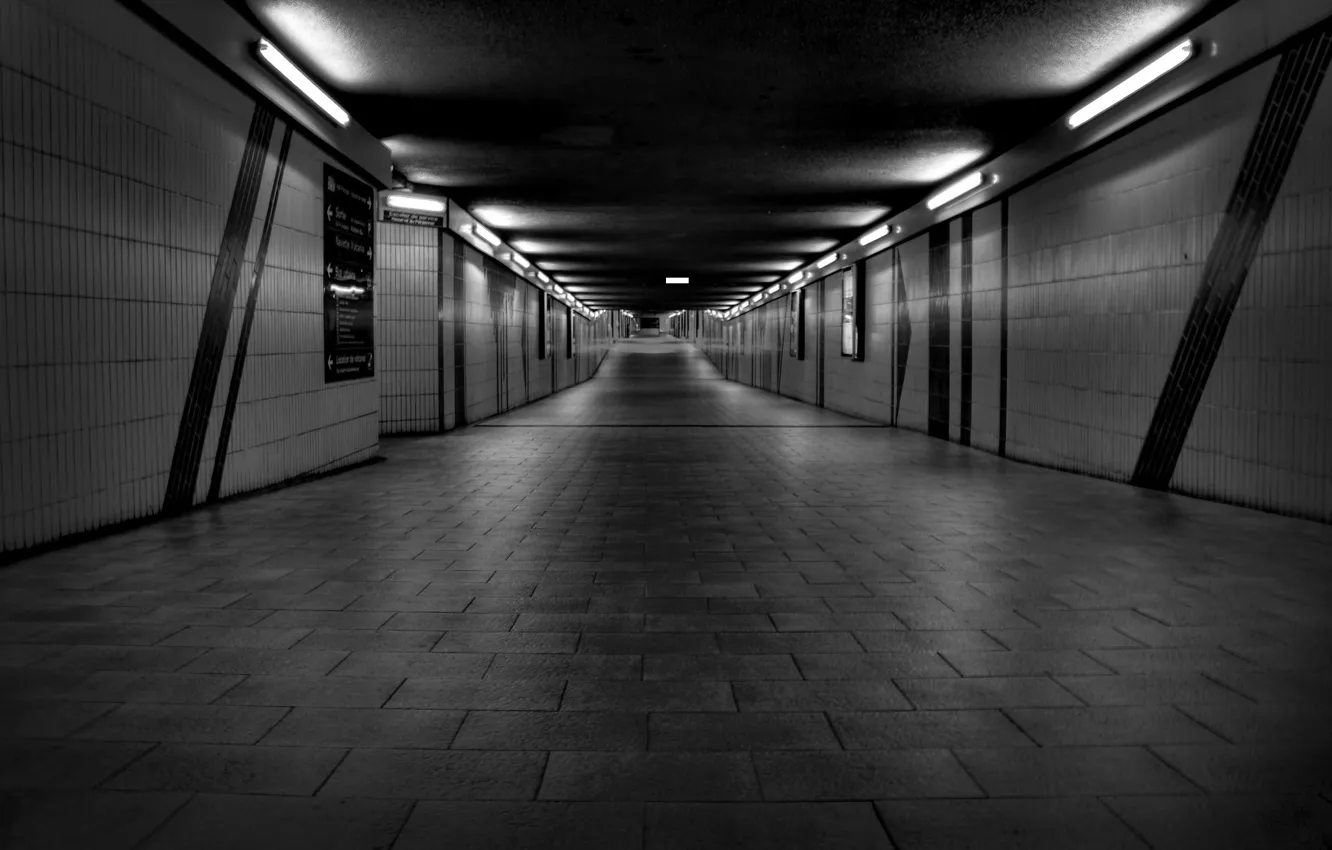 Photo wallpaper metro, wall, the tunnel, the tunnel, underground, subway, underpass, subways