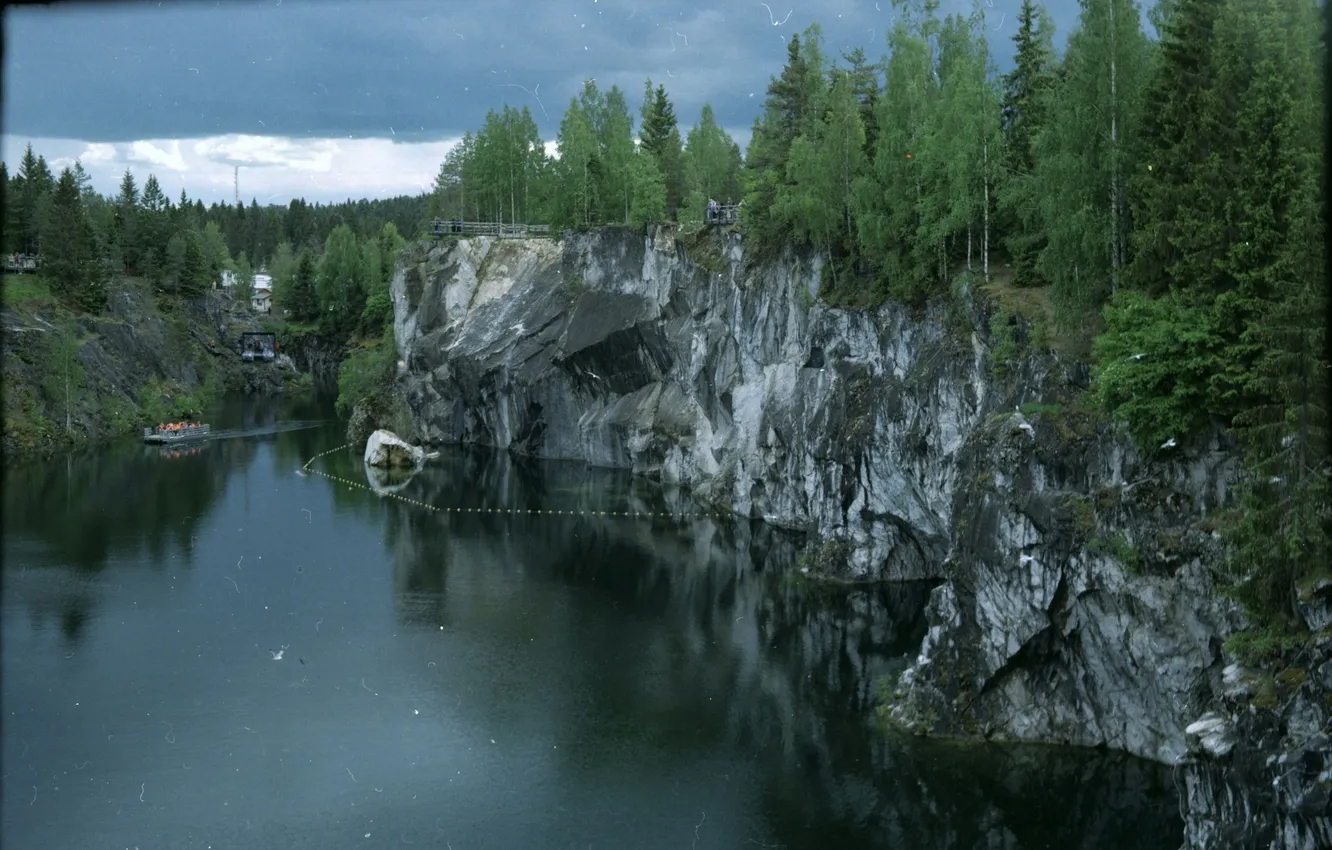 Photo wallpaper Karelia, Ruskeala, marble quarry, Dark