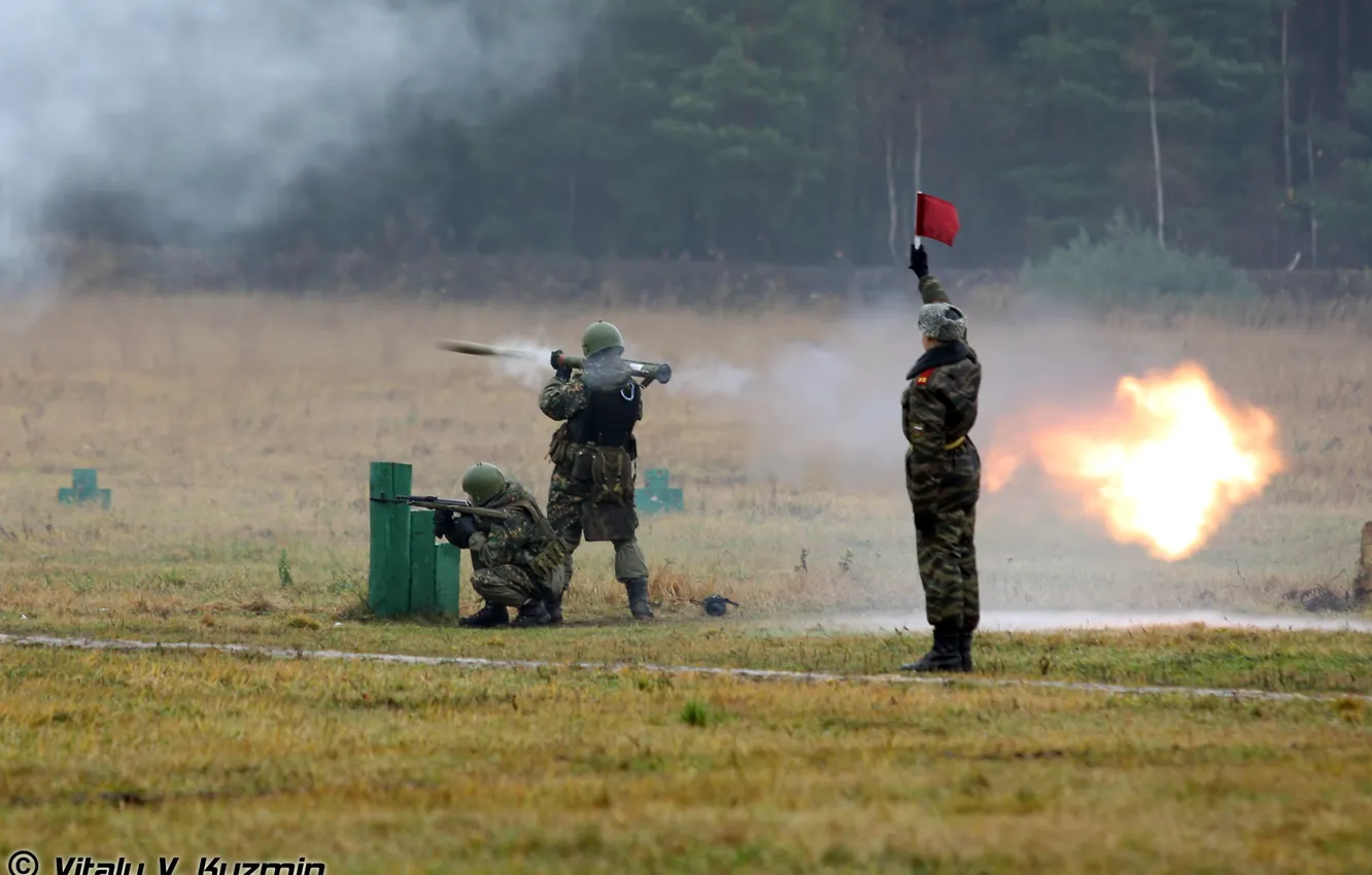 Photo wallpaper fire, exercises, infantry