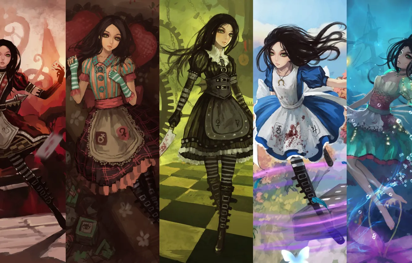 Wallpaper anime, mosaic, alice madness returns, alice for mobile and ...