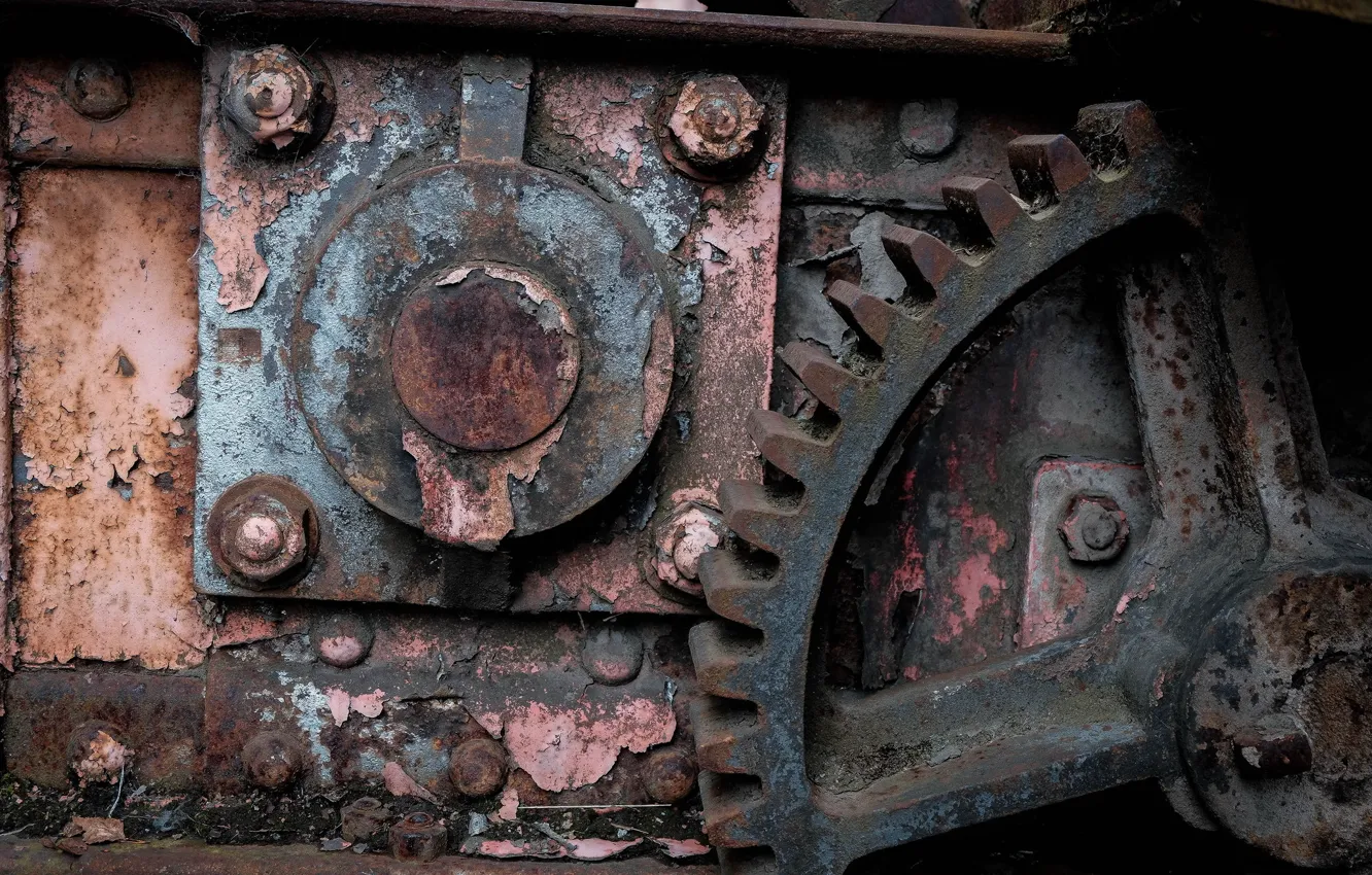 Photo wallpaper industrial, rust, oxidation, inevitability