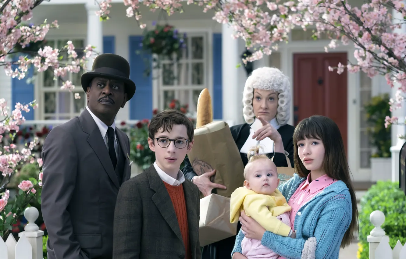 Photo wallpaper the series, A Series of Unfortunate Events, Malina Weissman, Presley Smith, Louis Hynes, Lemony Snicket: …