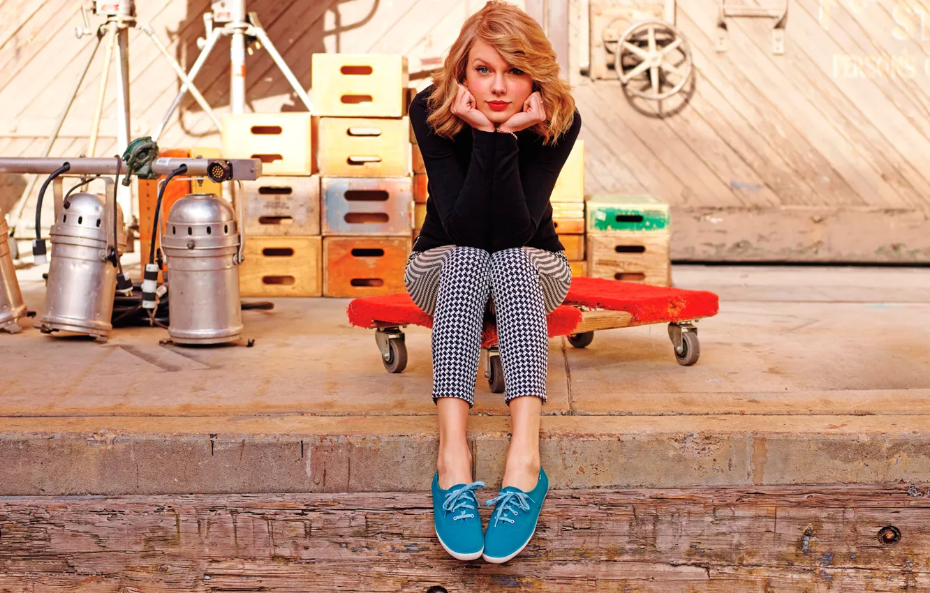 Photo wallpaper Taylor Swift, photoshoot, brand, March 2014, Keds
