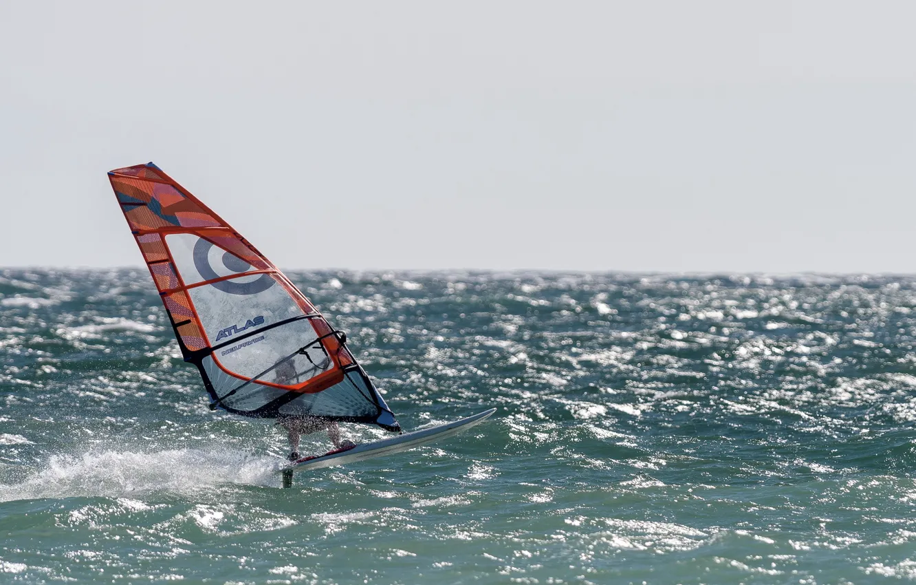 Photo wallpaper sea, sport, Windsurfer