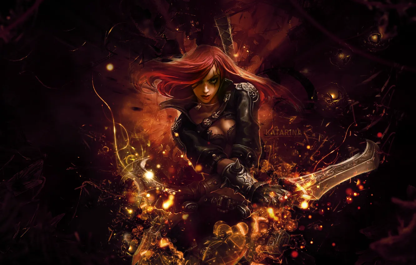 Photo wallpaper the game, anime, art, league of legends, katarina