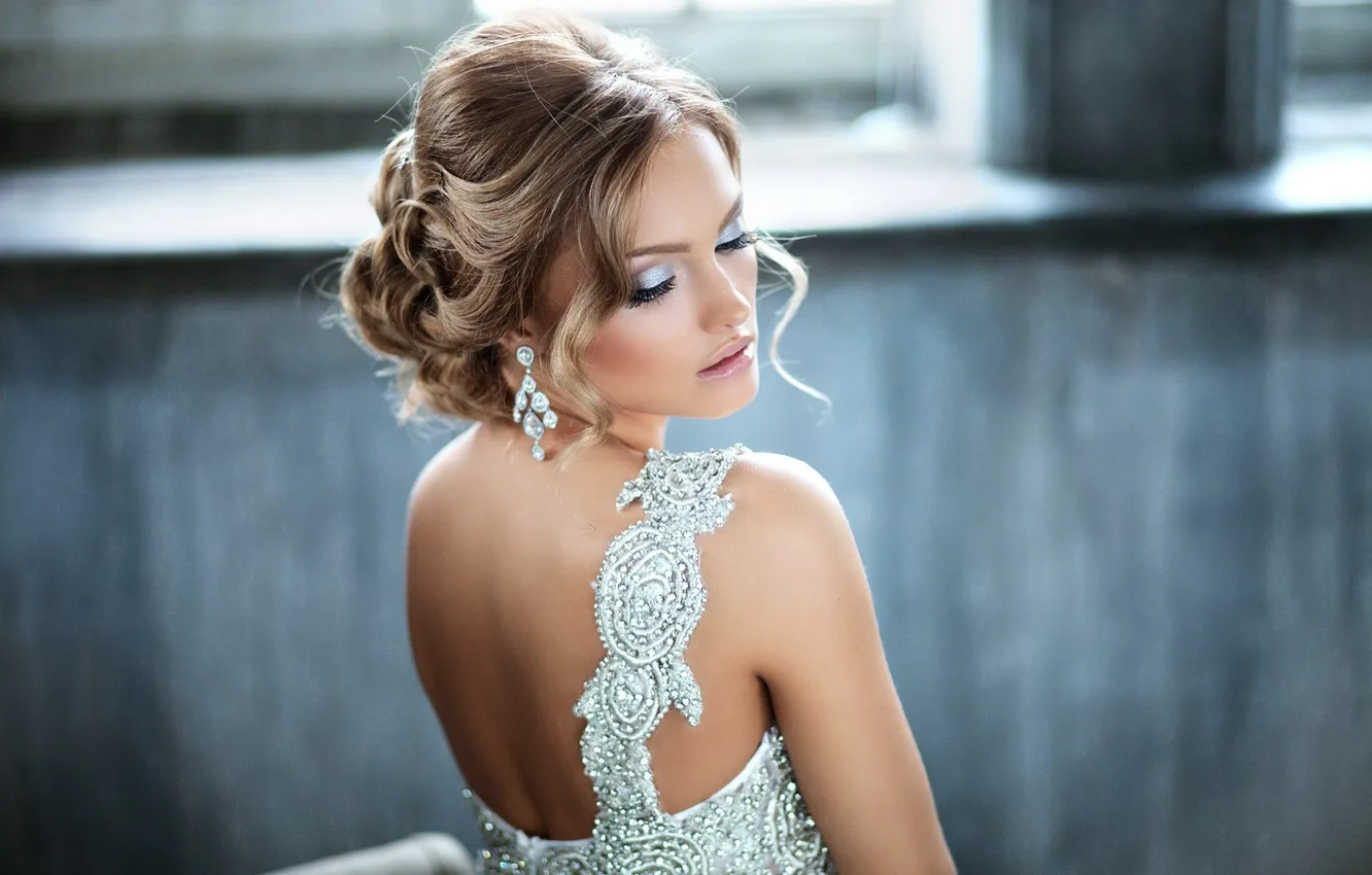 Photo wallpaper girl, dress, blonde, Ekaterina Koba