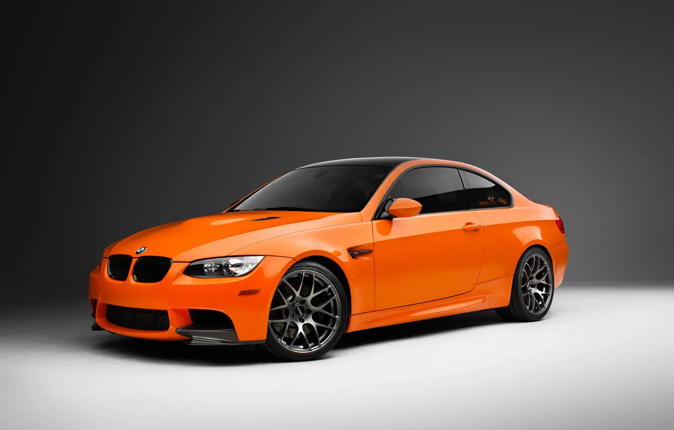 Photo wallpaper BMW, orange, E92