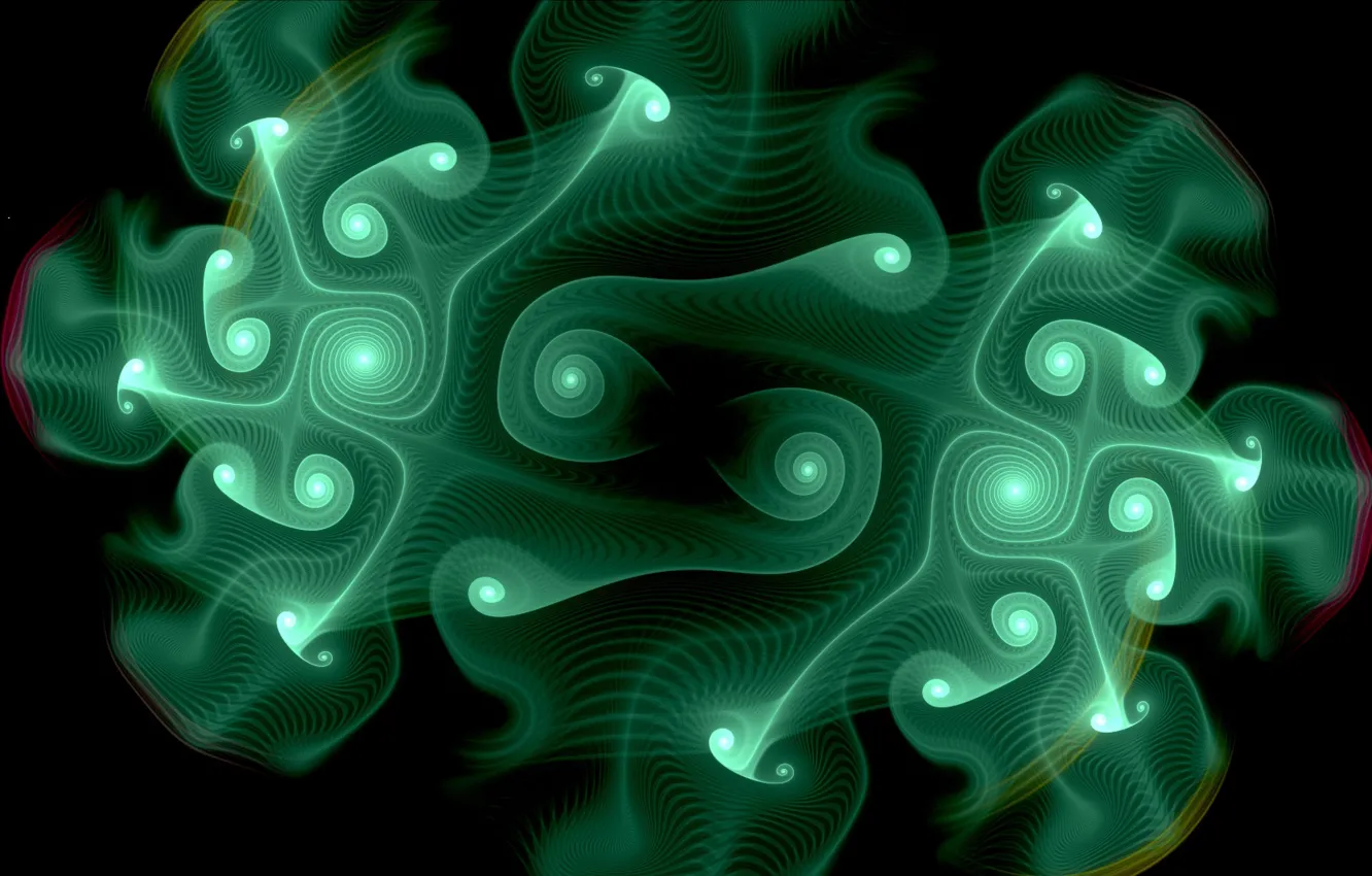 Photo wallpaper background, pattern, curls, green