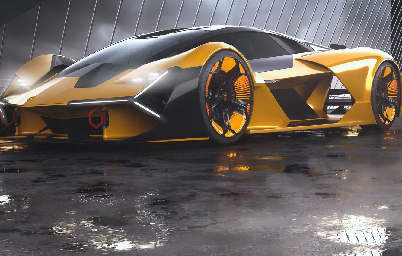 Photo wallpaper rendering, Lamborghini, supercar, front view, The Third Millennium