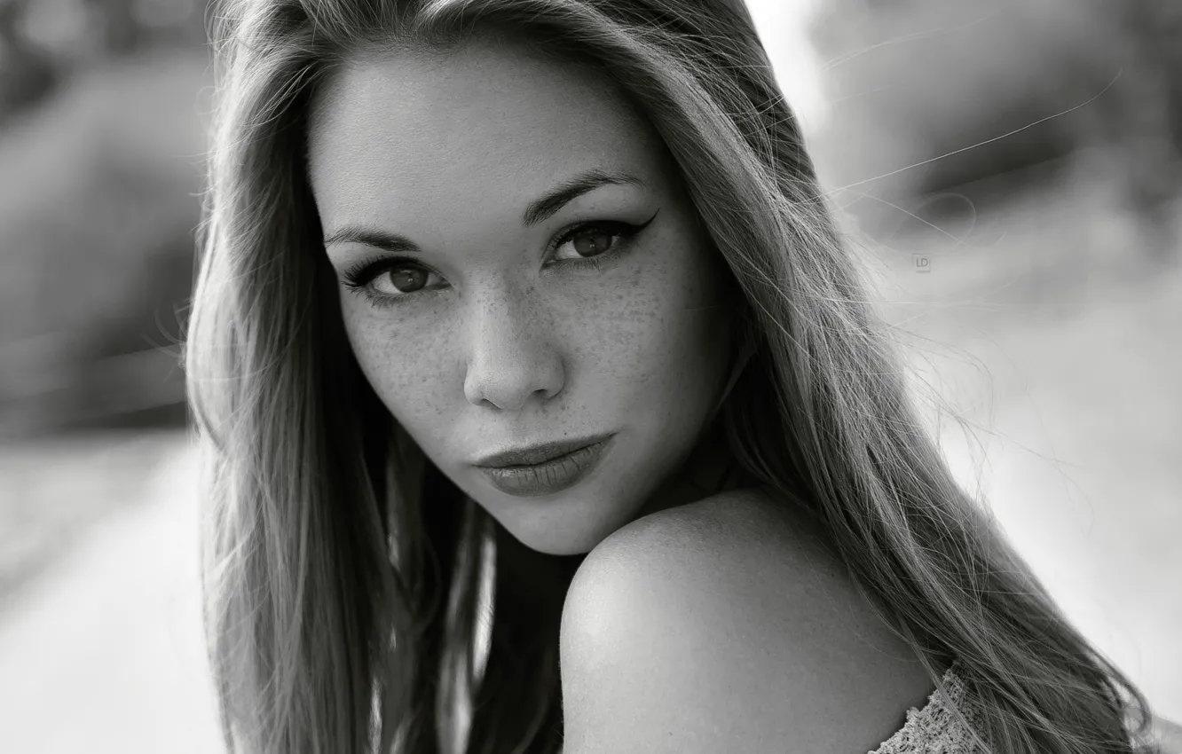 Photo wallpaper girl, portrait, freckles, photographer, face, Lukasz Derengowski