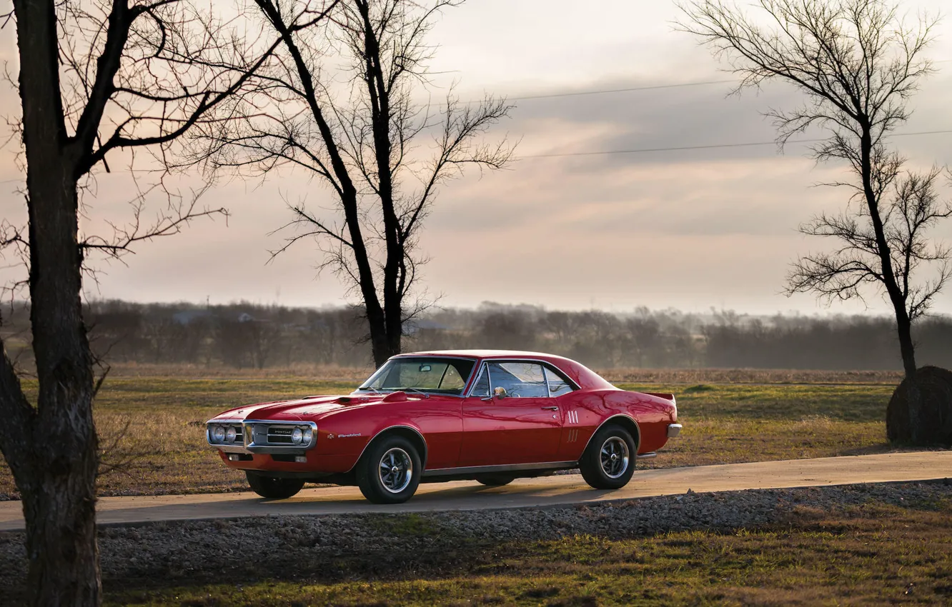 Photo wallpaper red, Pontiac, 1967, american, musclecar, firebird, 400