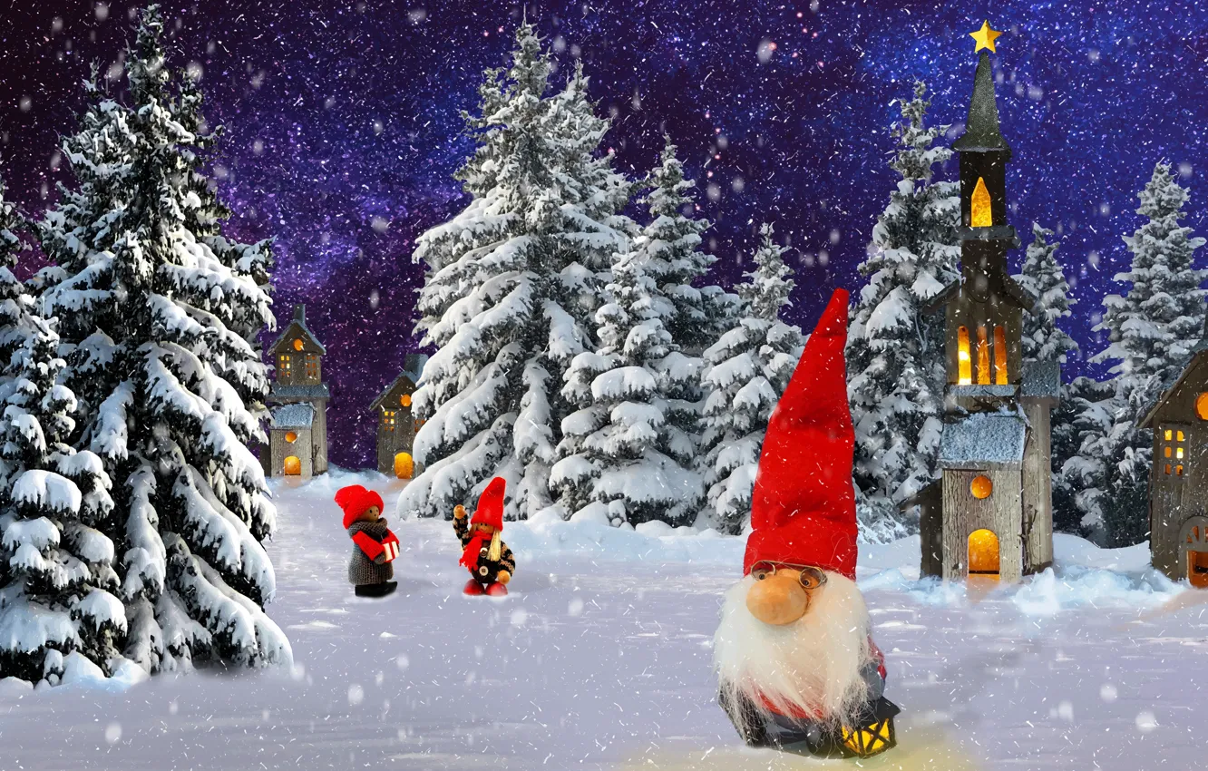 Photo wallpaper winter, nature, dwarf, the occasion.new od