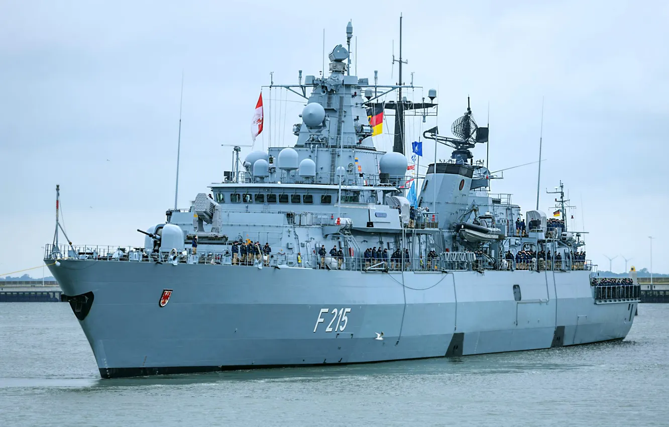 Photo wallpaper frigate, The German Navy, FGS Brandenburg