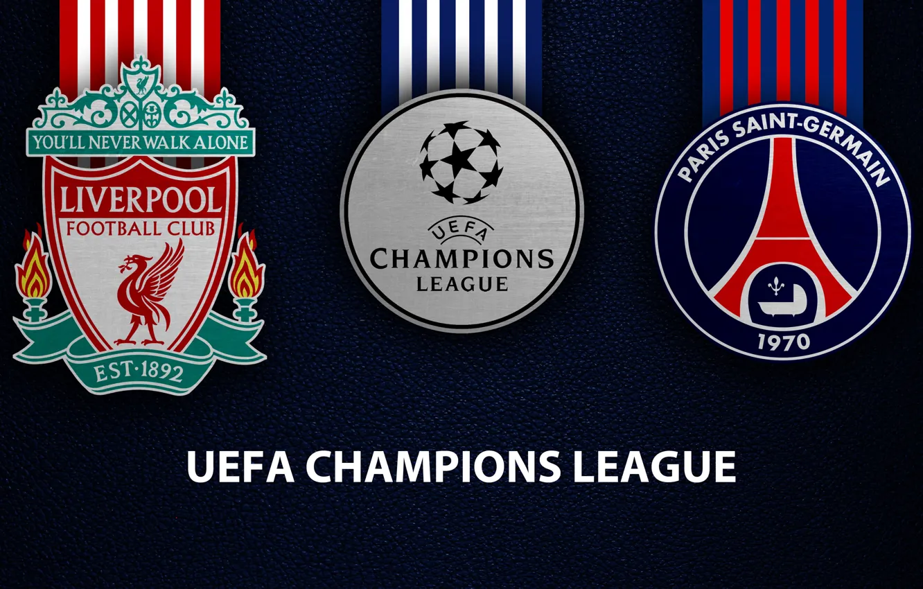 Photo wallpaper wallpaper, sport, logo, football, Liverpool, PSG, UEFA Champions League, Paris Saint-Germain