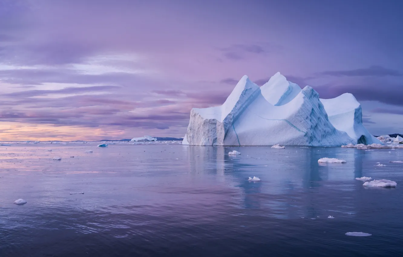 Photo wallpaper ice, iceberg, ice, pond