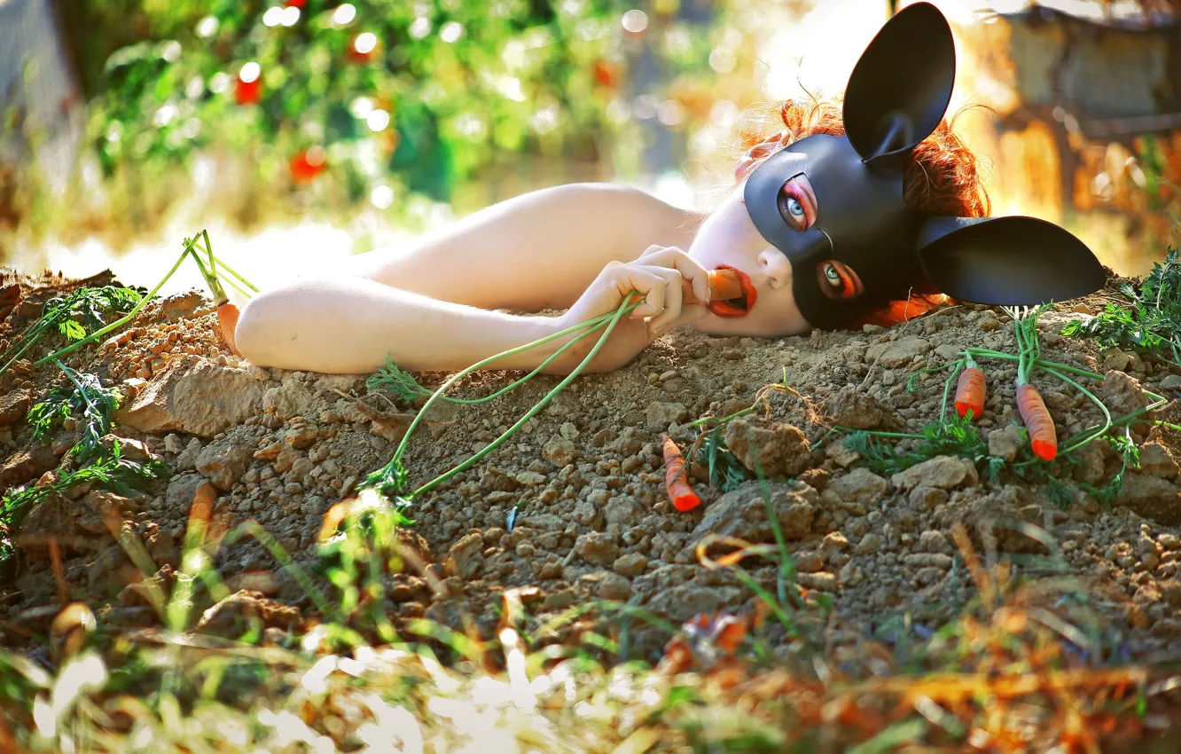 Photo wallpaper summer, grass, look, girl, light, pose, style, earth