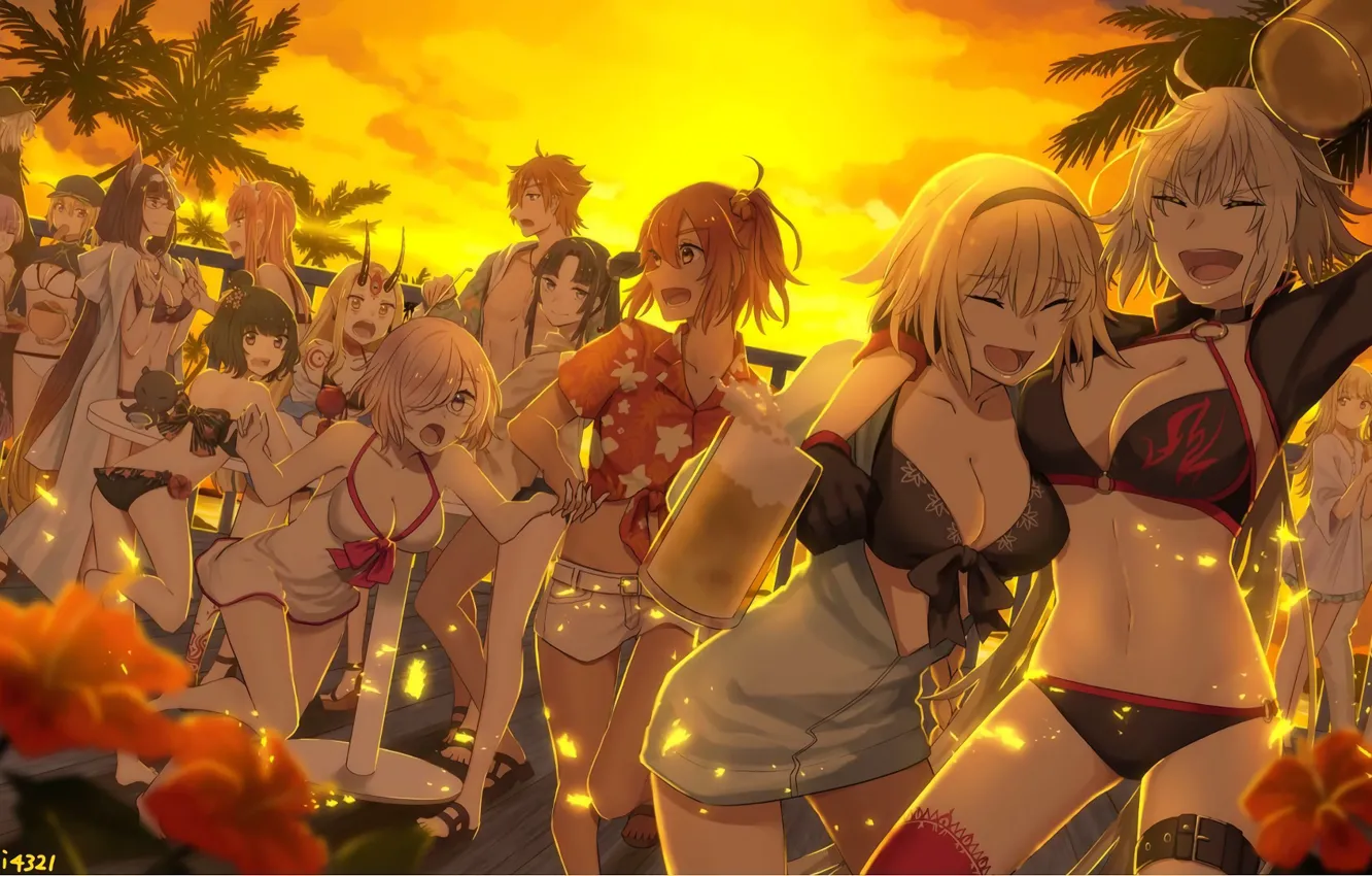 Photo wallpaper summer, sunset, the evening, characters, Fate / Grand Order, The destiny of a great campaign