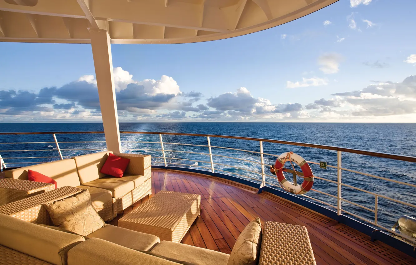 Photo wallpaper sea, landscape, stay, view, yacht, horizon, relax, Suite