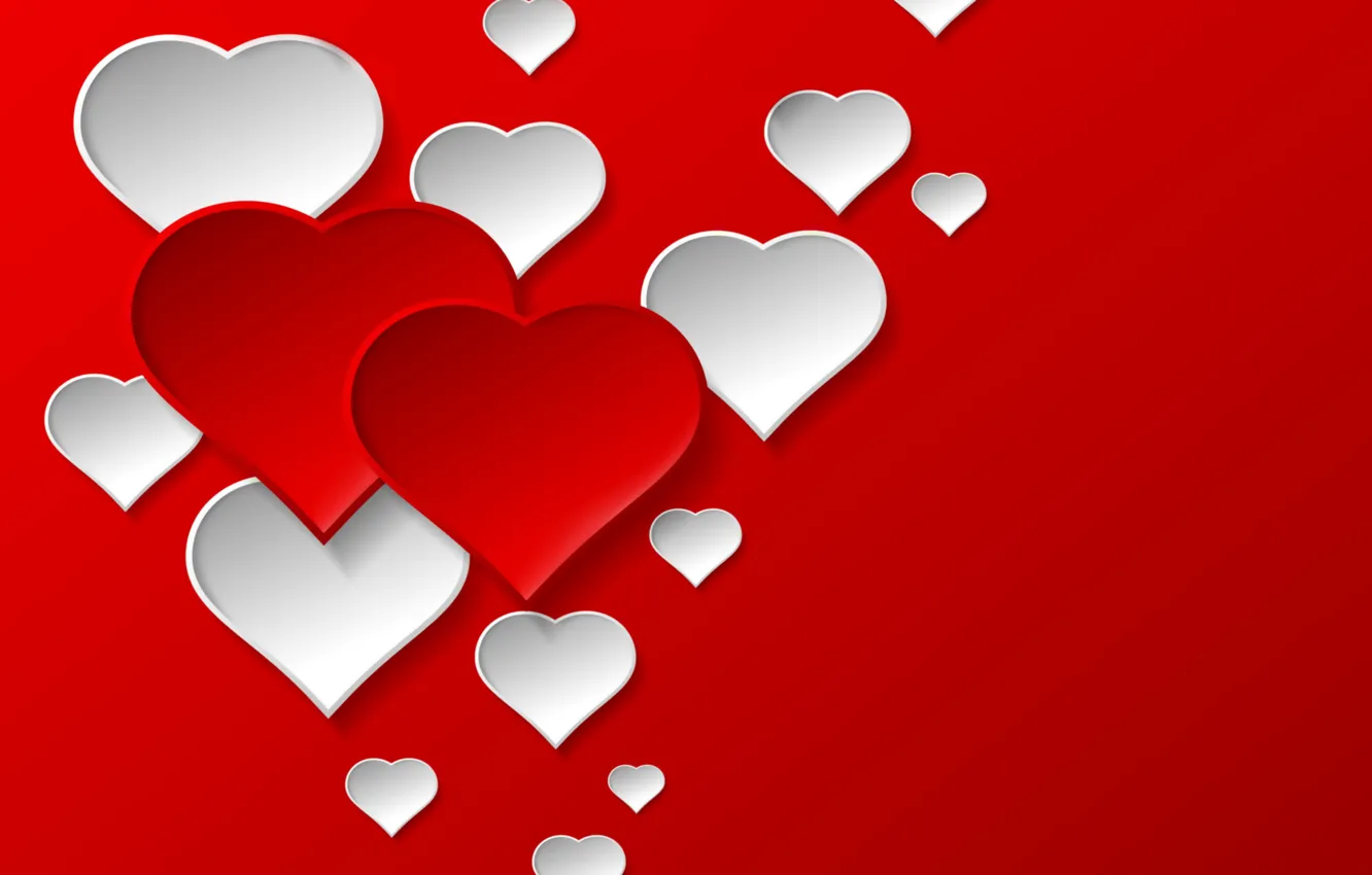 Photo wallpaper love, background, hearts, red, design, romantic, hearts, valentines