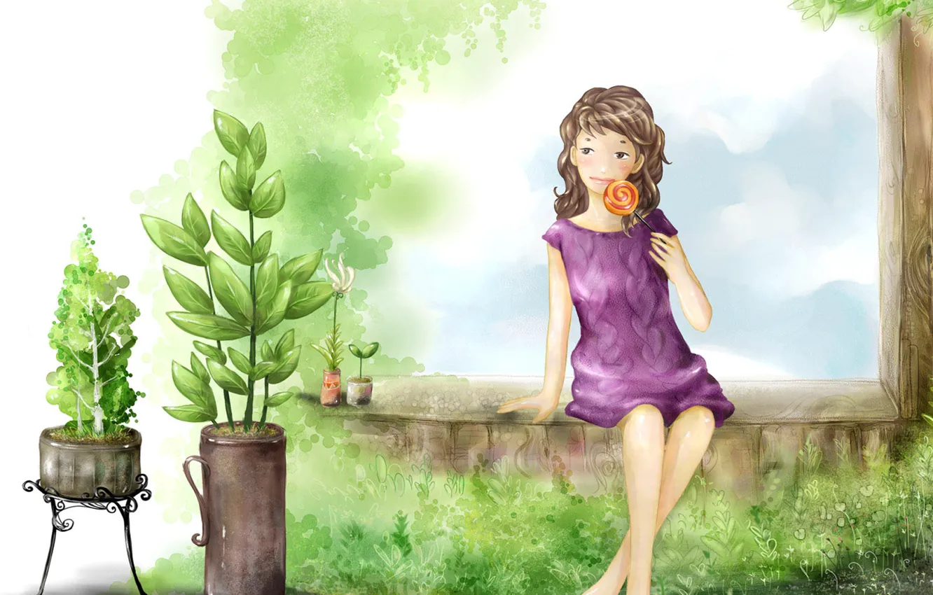 Photo wallpaper summer, mood, stay, figure, girl, in the country, vacation