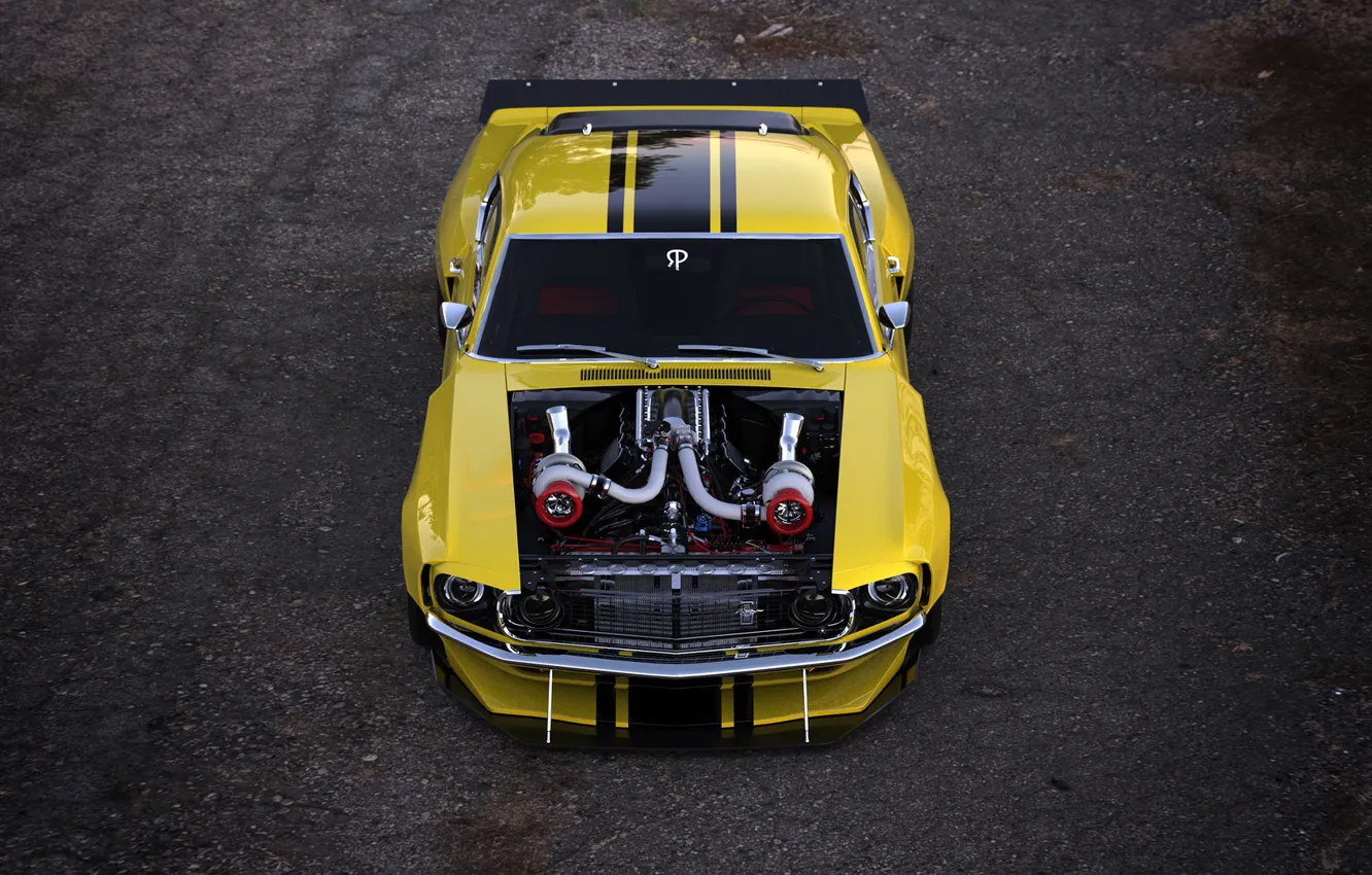 Photo wallpaper machine, auto, rendering, Mustang, Ford, Ford Mustang, the front, Rostislav Prokop