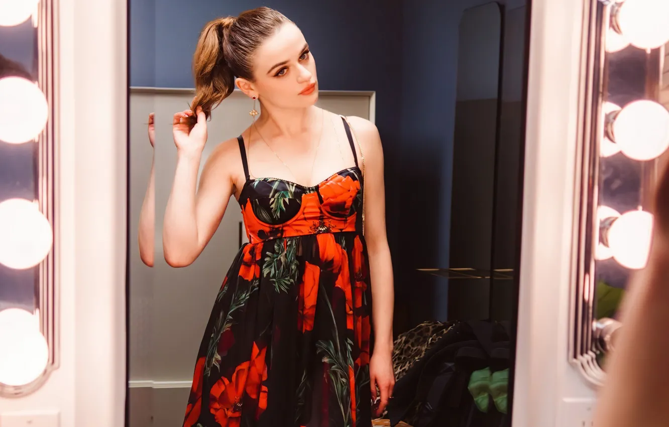 Photo wallpaper look, makeup, figure, actress, mirror, singer, Joey King, Joey King