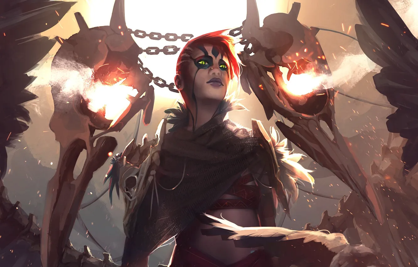 Photo wallpaper face, tattoo, art, witch, witch, Outcast Odyssey, Artemis