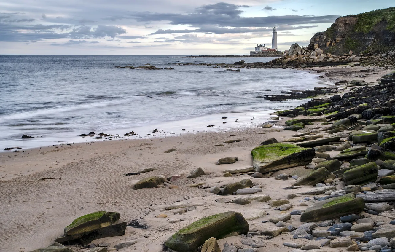 Photo wallpaper sea, landscape, lighthouse