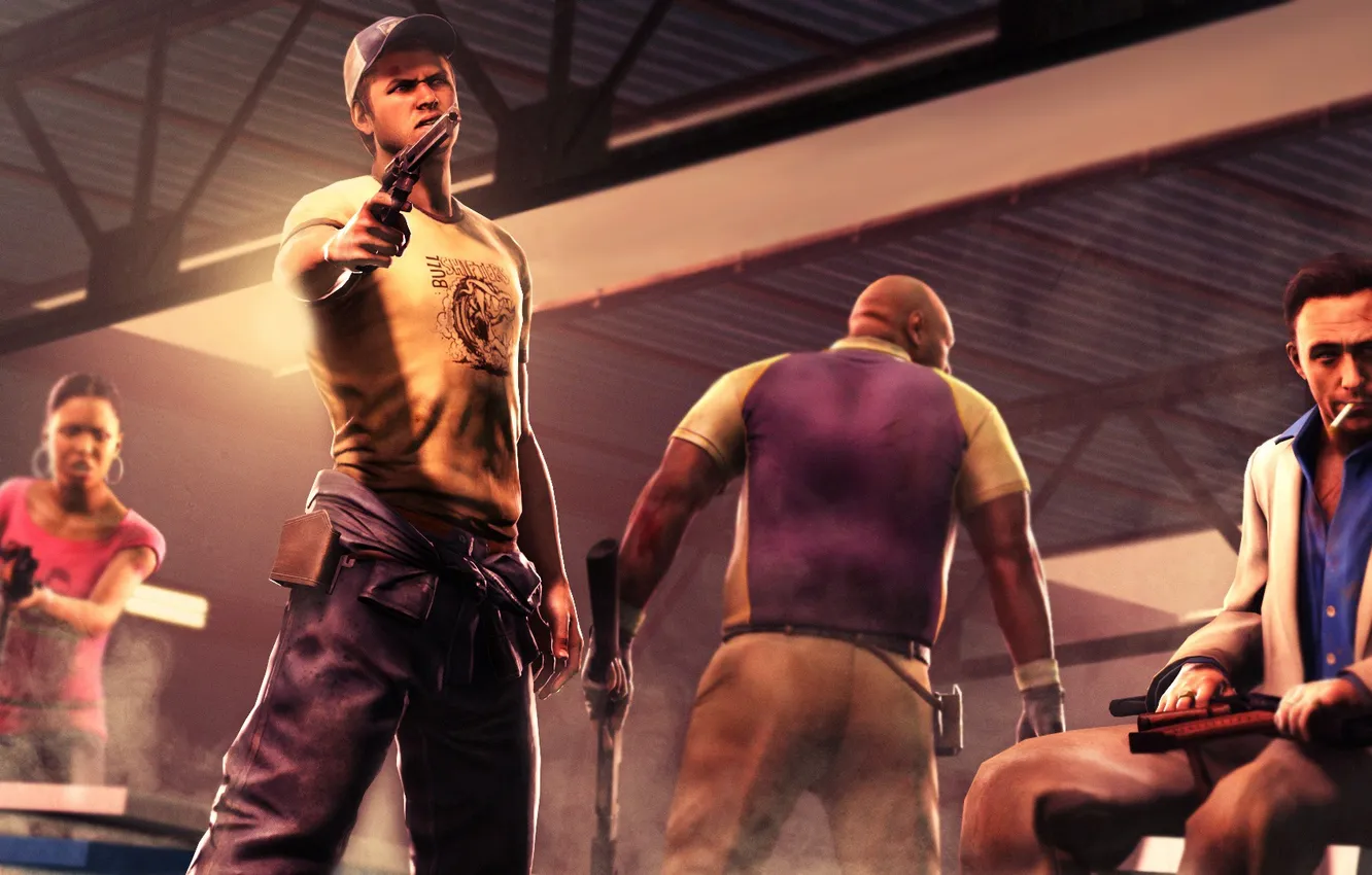 Photo wallpaper weapons, left 4 dead, Ellis, coach, Rochelle, Nick