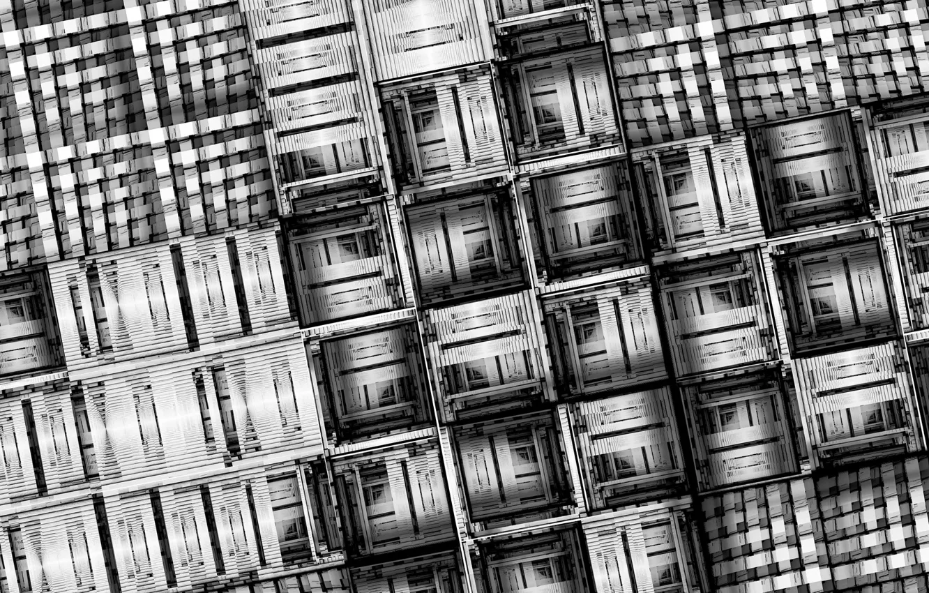 Photo wallpaper cubes, fractal, tatasz, by tatasz